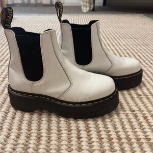 White Platform Chelsea Boots